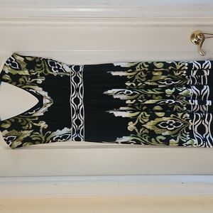 dressbarn Black and Green Maxi Dress